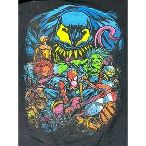 Marvel T Shirt Mens 2X Black Spider Punk Graphic Print Cotton Crew Neck Casual
